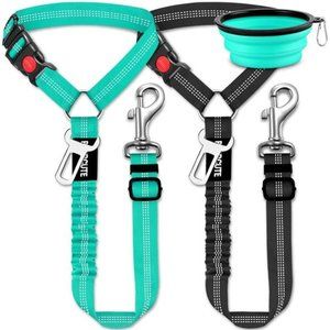 3 Piece Set Dog Seat Belt Retractable Dog Car Seatbelts Adjustable Pet Seat Belt